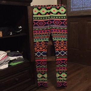 Printed multi colored tights